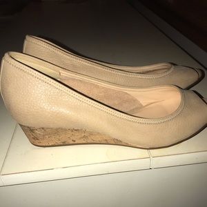 Cole Haan nude wedge.